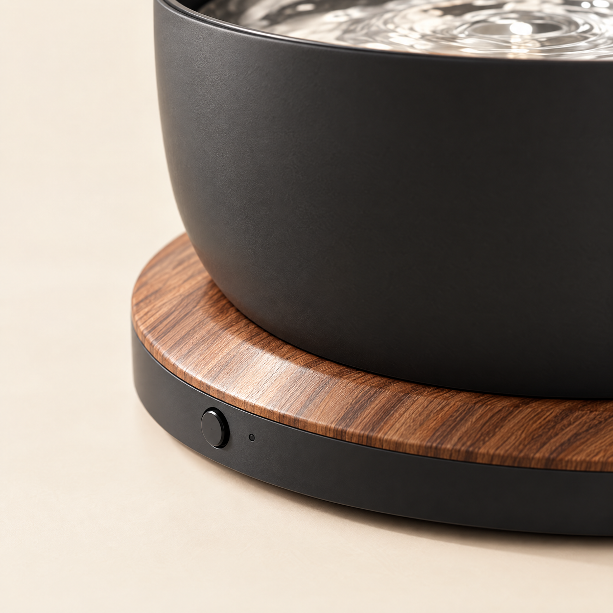 Walnut battery base with power button