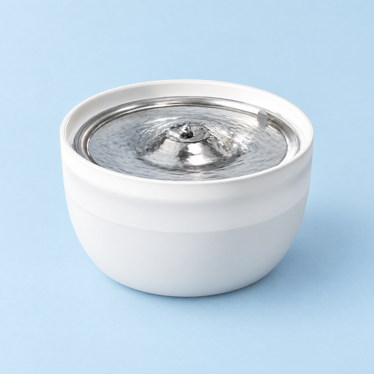 NOOKZY Fountain in Milk with stainless steel drinking plate